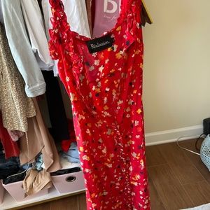 Realization red floral dress size XS